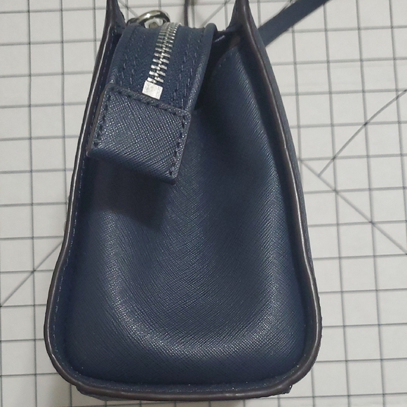 Michael Kors Dark Blue Crossbody Bag with Silver Accents - Picture 3 of 14